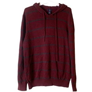 Men’s Gap Striped Sweater with Hoodie Size Large